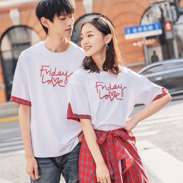 NoonSun - Couple Matching Elbow-Sleeve T-Shirt | YesStyle